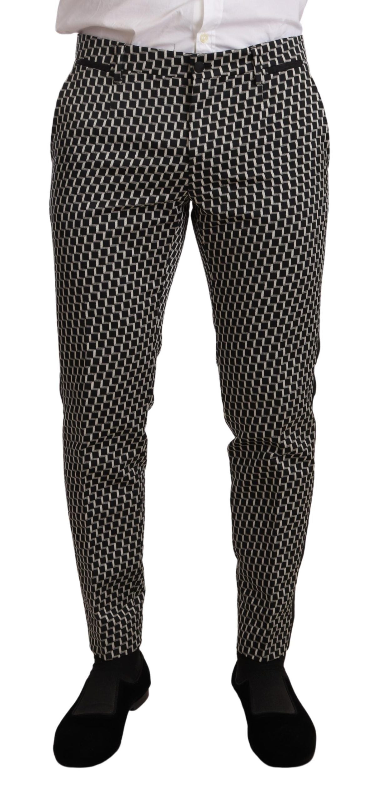 Dolce &amp; Gabbana – Schwarz-weiß kariertes 3-teiliges MARTINI-Anzug-Set