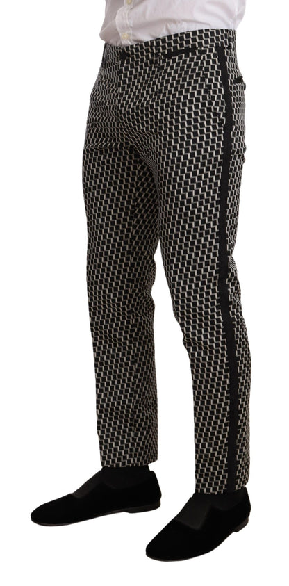 Dolce &amp; Gabbana – Schwarz-weiß kariertes 3-teiliges MARTINI-Anzug-Set