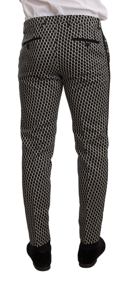 Dolce &amp; Gabbana – Schwarz-weiß kariertes 3-teiliges MARTINI-Anzug-Set