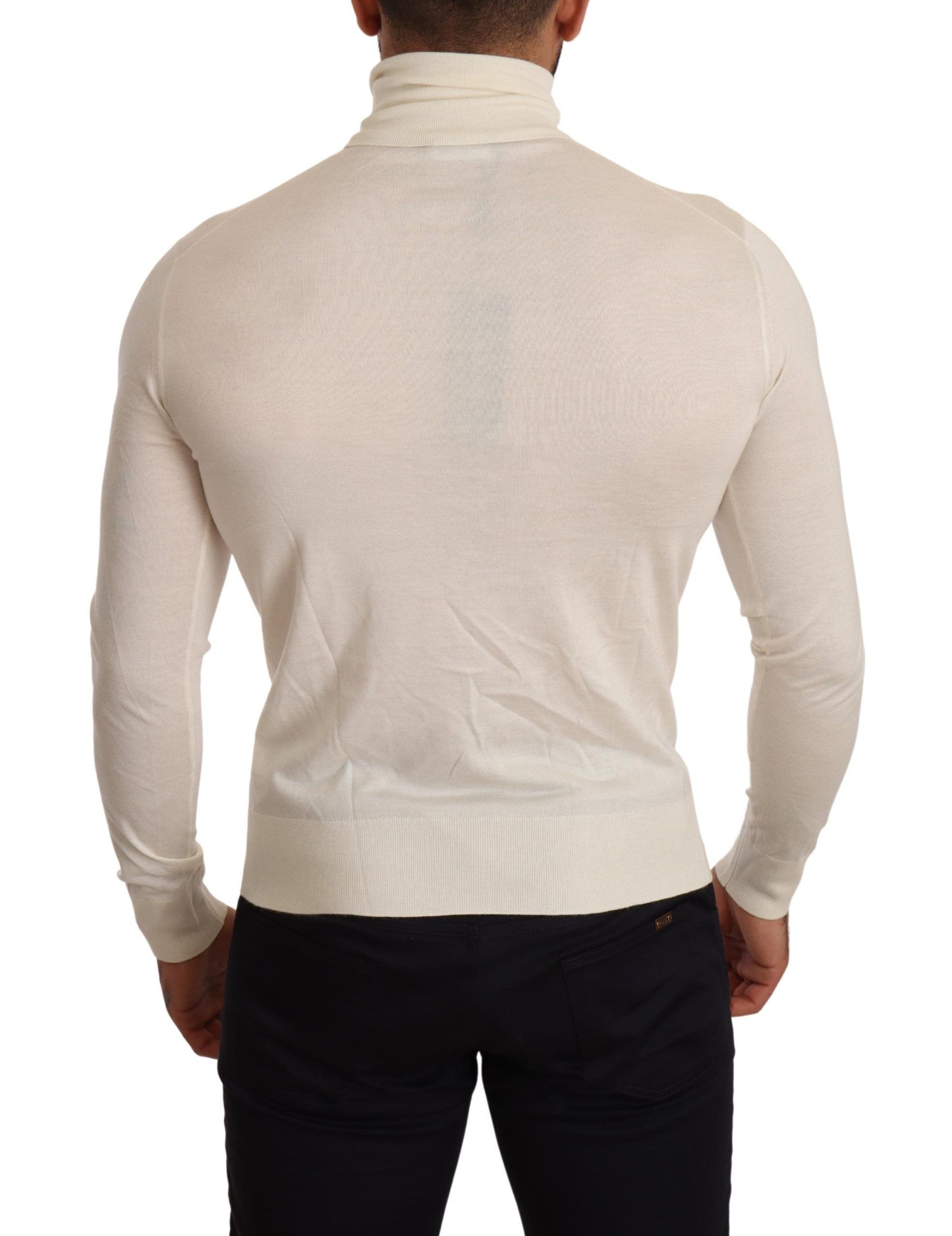 Dolce &amp; Gabbana Cremefarbener Rollkragenpullover aus Kaschmir