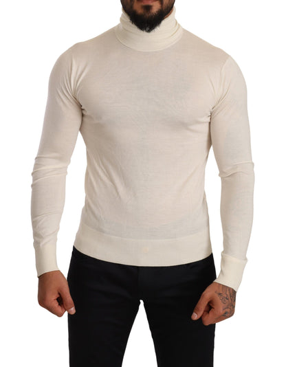 Dolce &amp; Gabbana Cremefarbener Rollkragenpullover aus Kaschmir