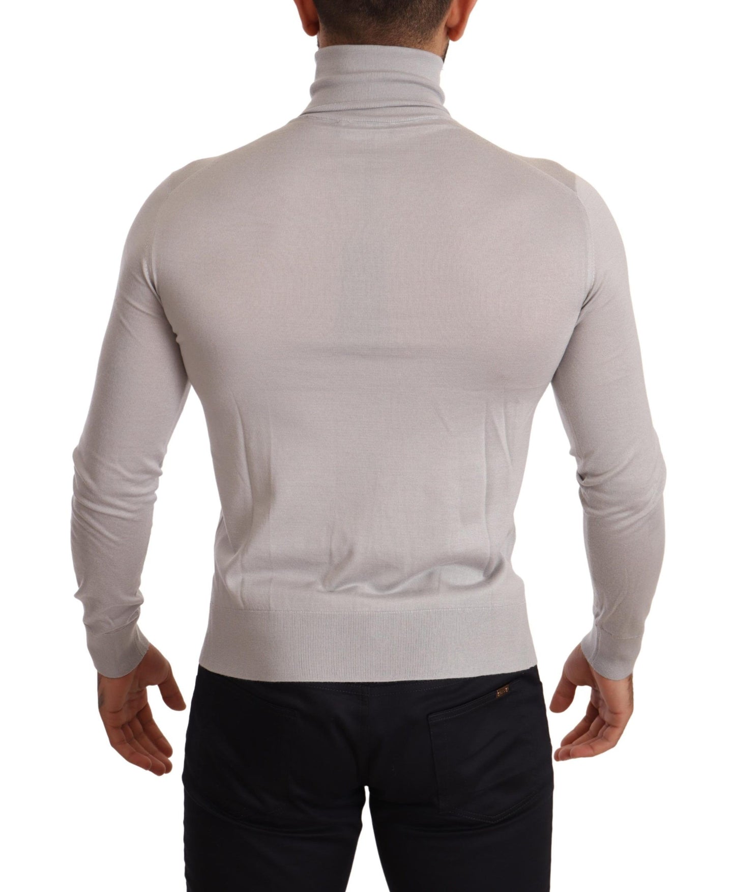 Dolce &amp; Gabbana Grauer Rollkragenpullover aus Kaschmir