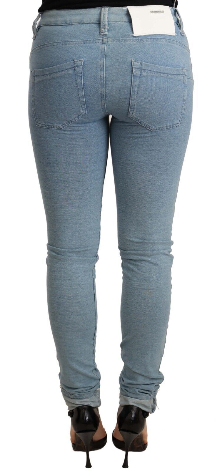 Acht – Blaue Slim Fit-Jeanshose aus Baumwolle mit Stretch-Saum für Damen