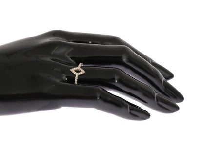 Nialaya Silver Rhombus Damen-Ring aus 925er Silber mit klarem Zirkonia