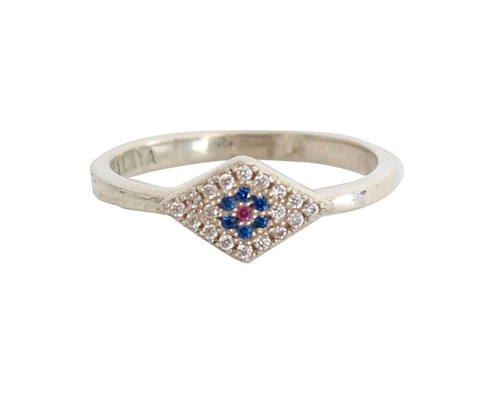 Nialaya Damen-Ring, 925er Silber, blau/rot, Zirkonia, durchsichtig