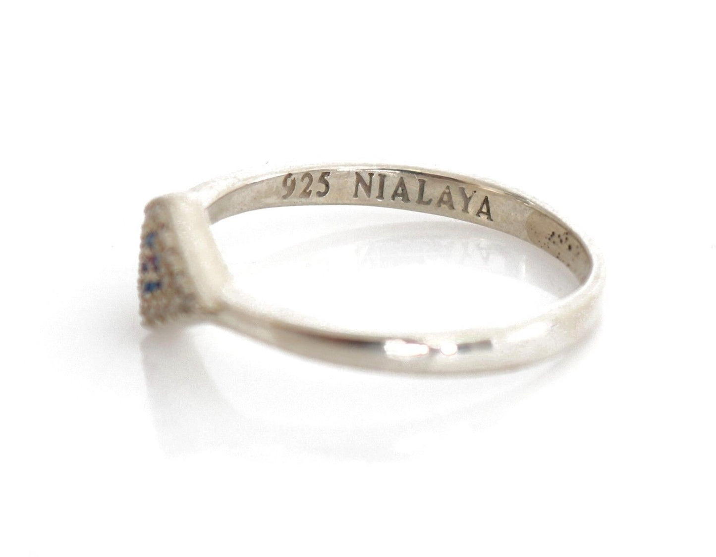 Nialaya Damen-Ring, 925er Silber, blau/rot, Zirkonia, durchsichtig