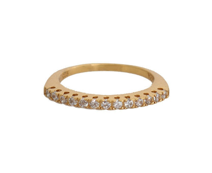 Nialaya Gold Authentischer Damen-Ring aus 925er Silber mit klaren Zirkonia