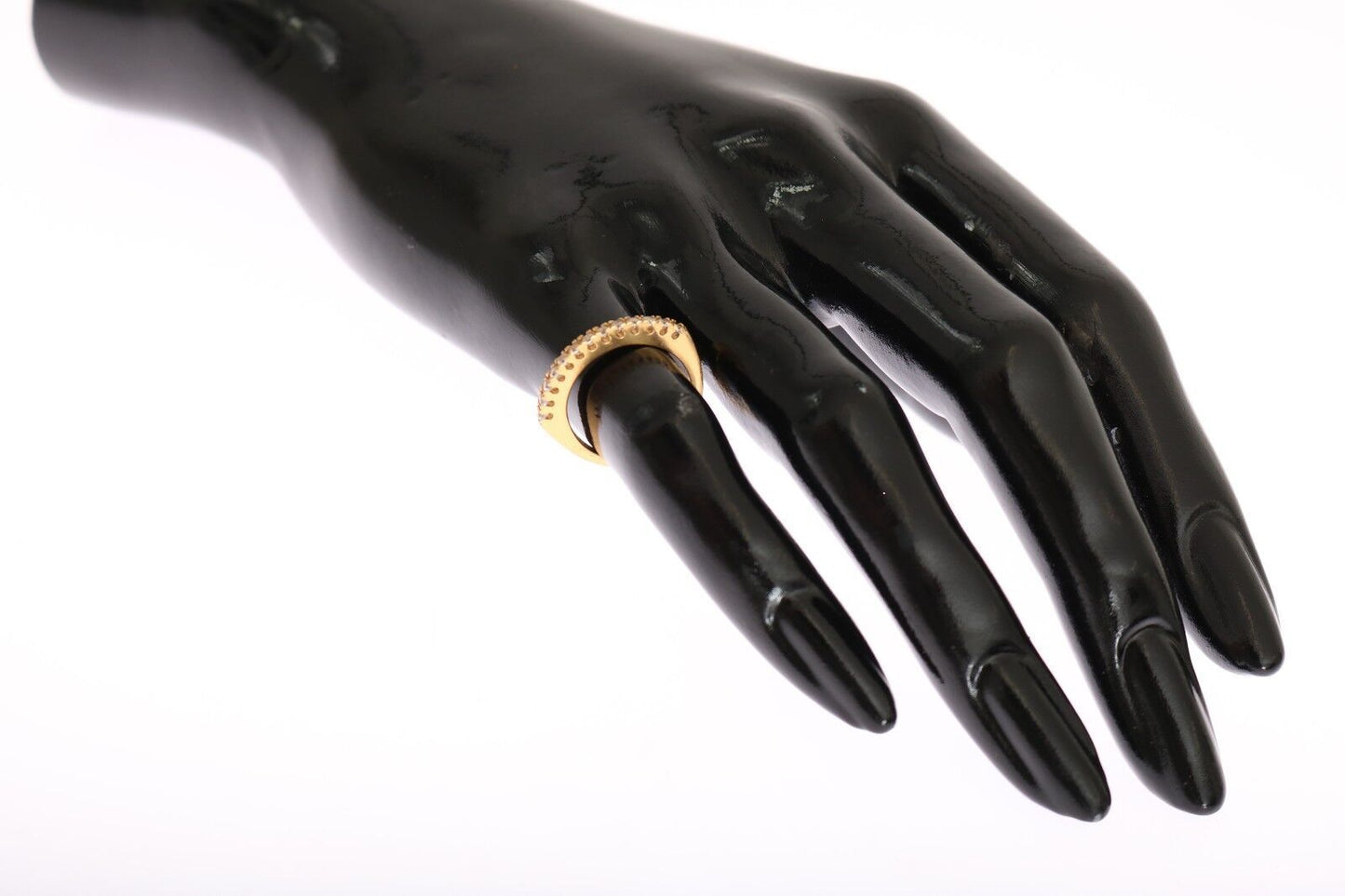 Nialaya Gold Authentischer Damen-Ring aus 925er Silber mit klaren Zirkonia