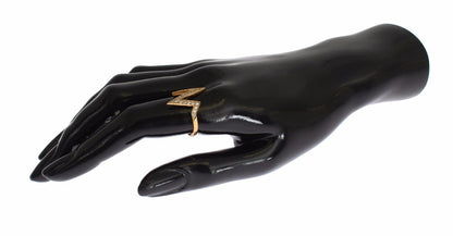 Nialaya Gold 925 Silber Damen Ring mit klarem Zirkonia 18 Karat