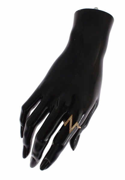 Nialaya Gold 925 Silber Damen Ring mit klarem Zirkonia 18 Karat