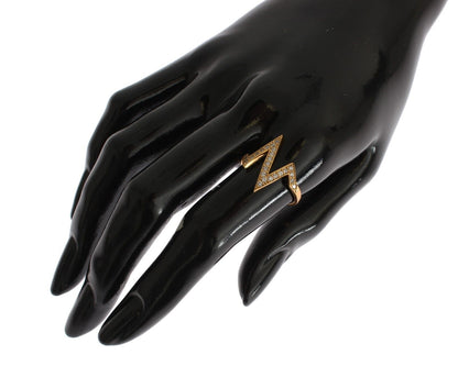 Nialaya Gold 925 Silber Damen Ring mit klarem Zirkonia 18 Karat