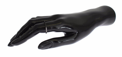 Nialaya Damenring aus rhodiniertem 925er Silber mit schwarzen Zirkoniasteinen