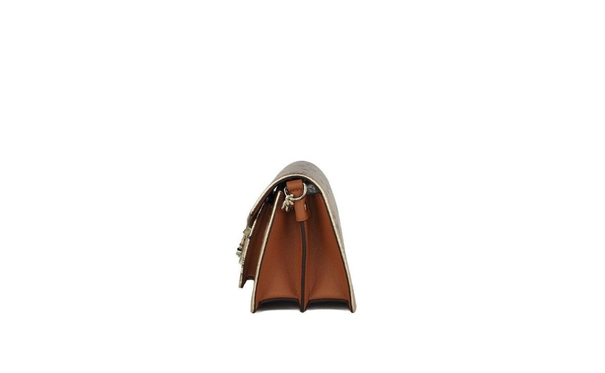 MCM Signature Berlin – Mini-Umhängetasche aus Leder mit Flap-Lock-Verschluss und Gold-Diamant-Logo