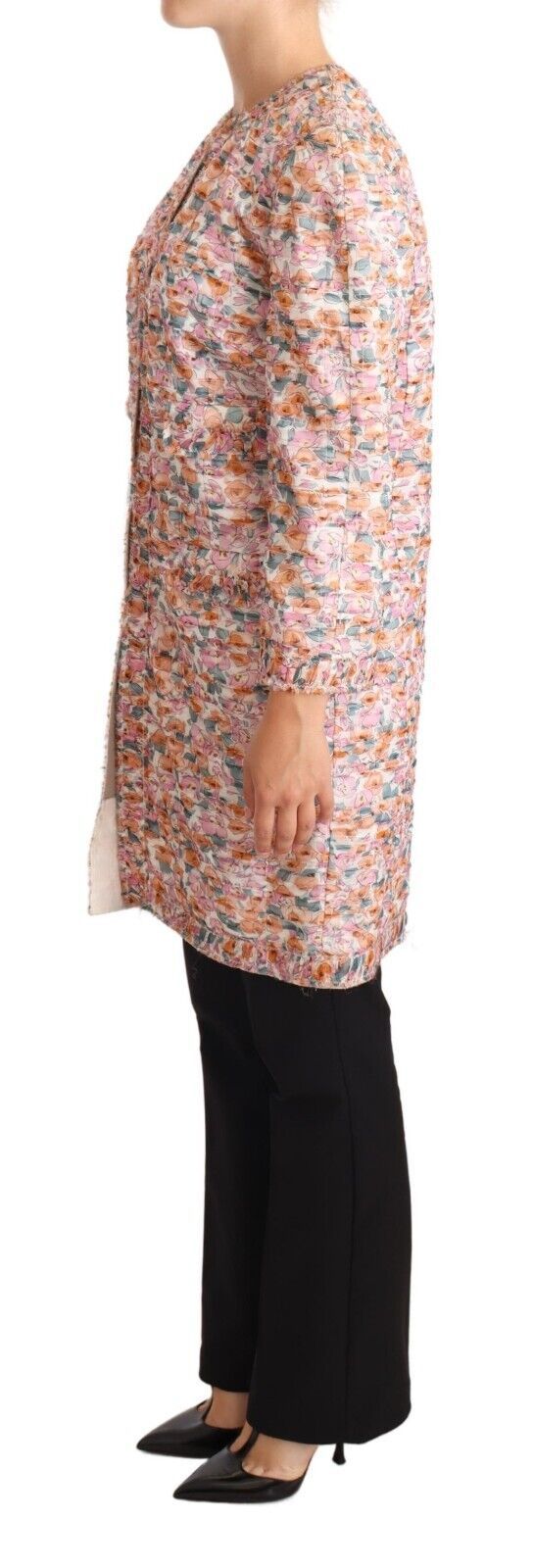 Dolce &amp; Gabbana – Trenchcoat-Jacke aus Seide mit mehrfarbigem Blumendruck