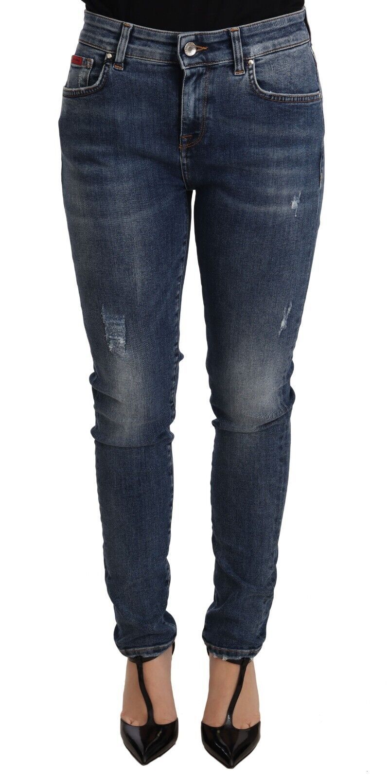 Dolce &amp; Gabbana – Skinny-Jeans aus Baumwollstretch in blauer Waschung
