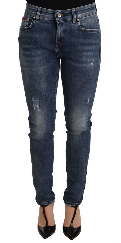 Dolce &amp; Gabbana – Skinny-Jeans aus Baumwollstretch in blauer Waschung