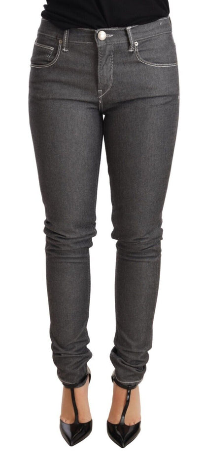 Acht – Graue Skinny-Jeans mit niedriger Taille