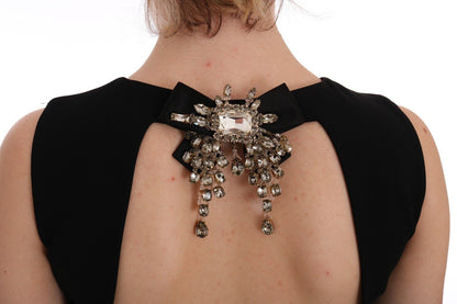 Dolce &amp; Gabbana – Schwarzes Etuikleid mit Stretch-Kristallen