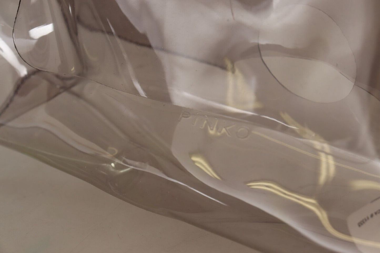 PINKO Schwarze transparente Plastiktasche mit Geldbörse und Clutch