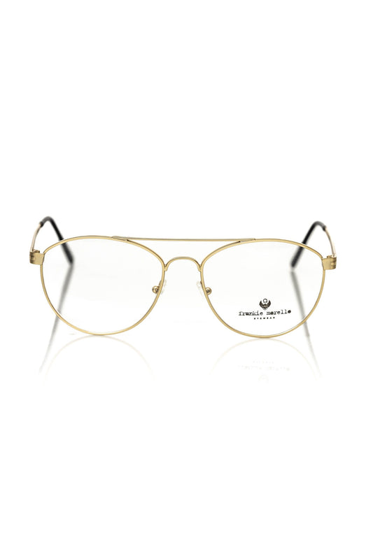Frankie Morello Gold Metallic Fiber Men's Frame Aviator Eyeglasses