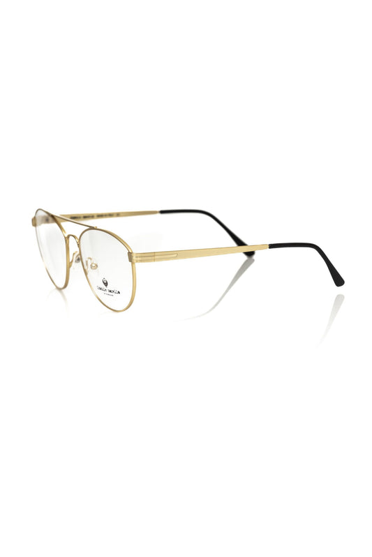 Frankie Morello Gold Metallic Fiber Men's Frame Aviator Eyeglasses