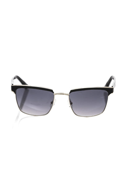 Frankie Morello Schwarze Metallicfaser-Sonnenbrille für Herren