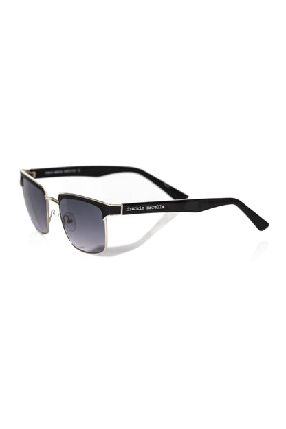 Frankie Morello Schwarze Metallicfaser-Sonnenbrille für Herren
