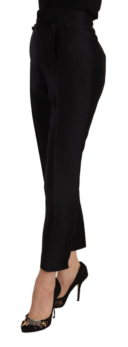 Dsquared² Schwarze Skinny-Hose aus Wolle mit hoher Taille für Damen