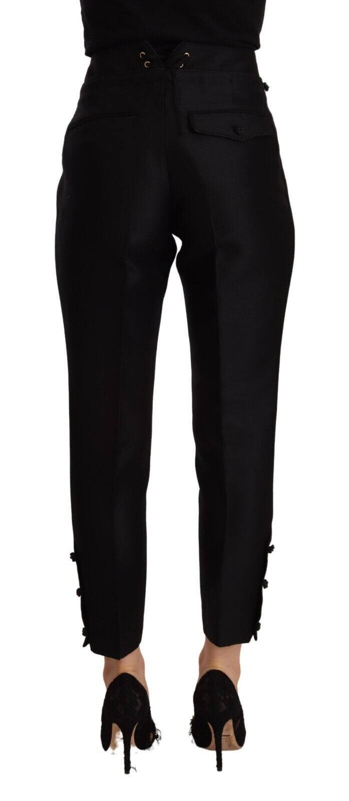 Dsquared² Schwarze Skinny-Hose aus Wolle mit hoher Taille für Damen