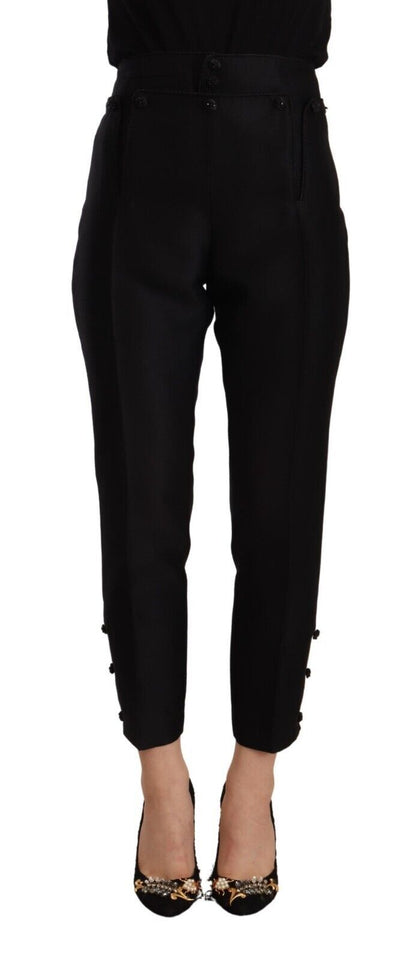 Dsquared² Schwarze Skinny-Hose aus Wolle mit hoher Taille für Damen