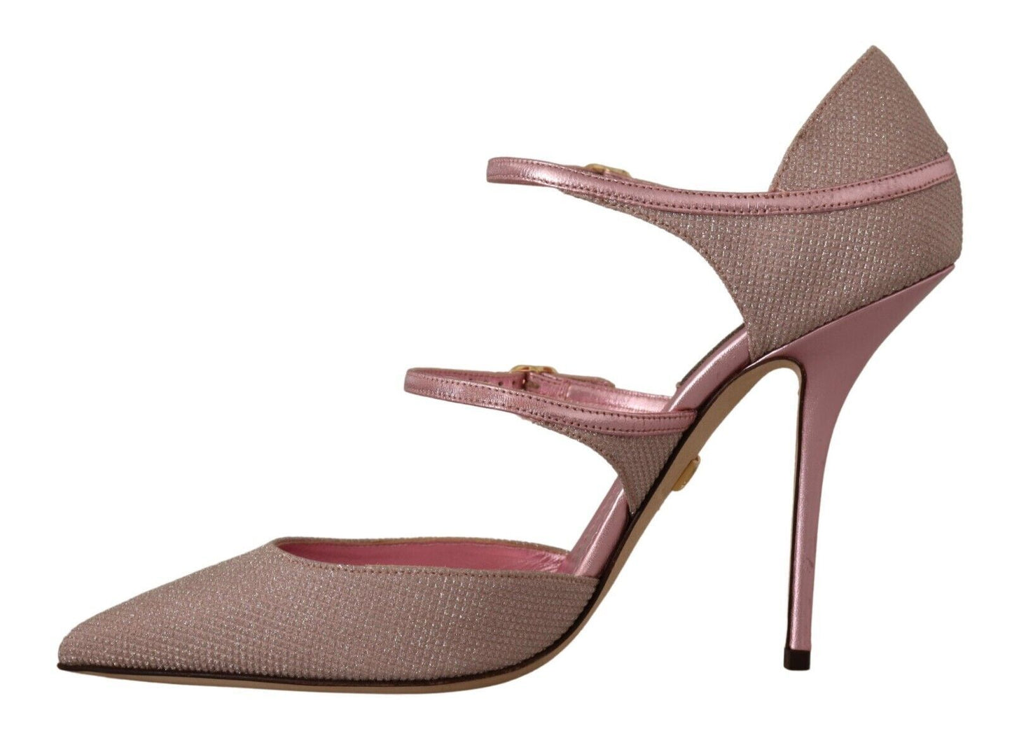 Dolce &amp; Gabbana – Mary-Jane-Schuhe mit Riemchensandalen in Rosa mit Glitzer
