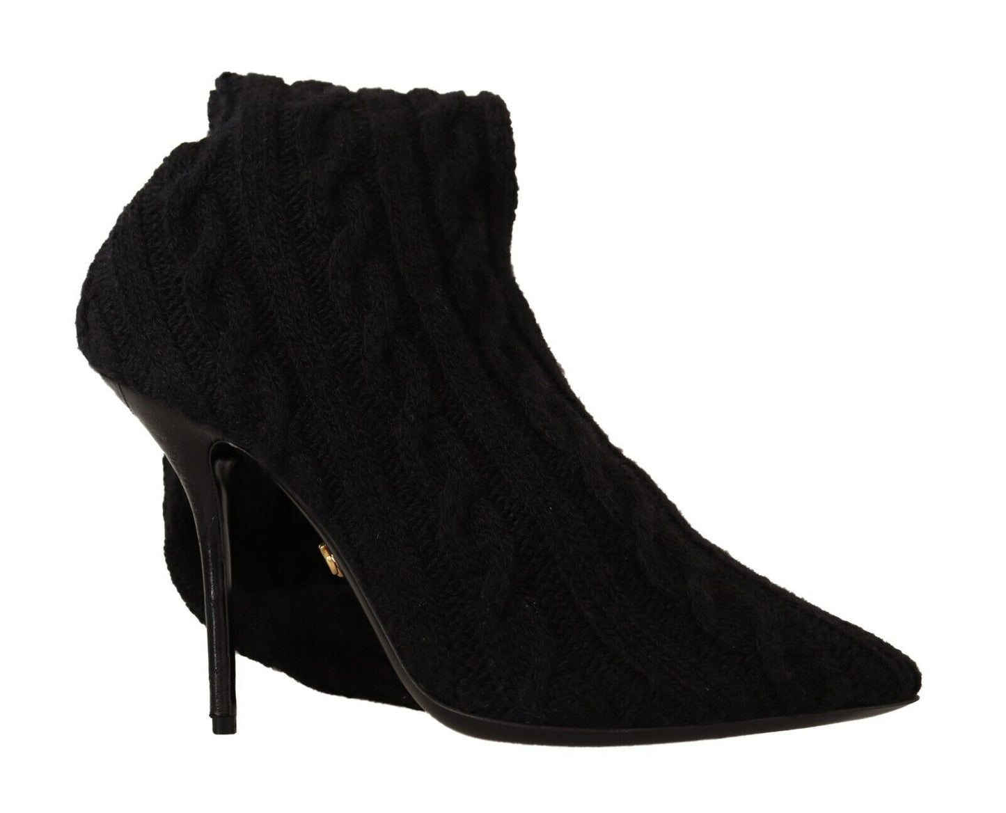 Dolce &amp; Gabbana – Kniehohe Stiefeletten in Schwarz mit Stretch-Socken