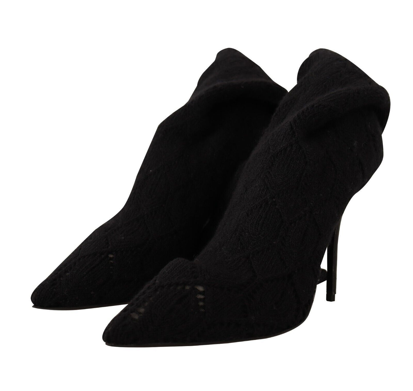 Dolce &amp; Gabbana – Kniehohe Stiefeletten in Schwarz mit Stretch-Socken