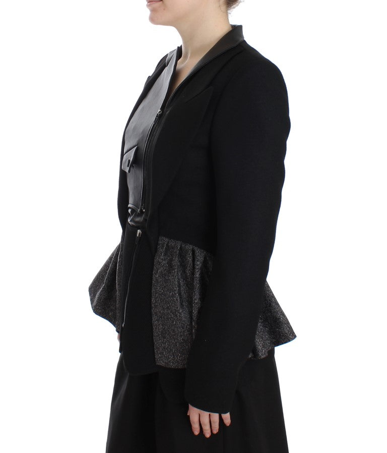 KAALE SUKTAE Schwarzer Kurzblazermantel Bikerjacke