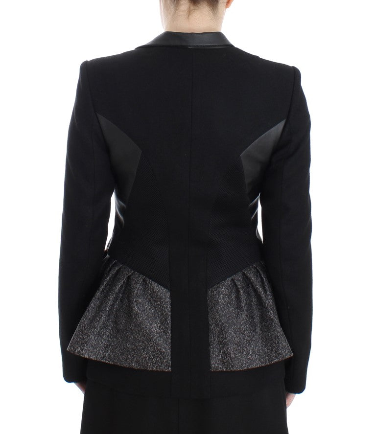 KAALE SUKTAE Schwarzer Kurzblazermantel Bikerjacke