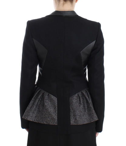 KAALE SUKTAE Schwarzer Kurzblazermantel Bikerjacke