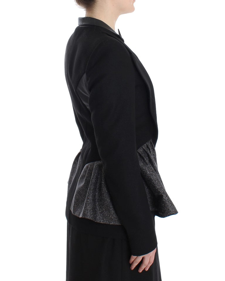 KAALE SUKTAE Schwarzer Kurzblazermantel Bikerjacke