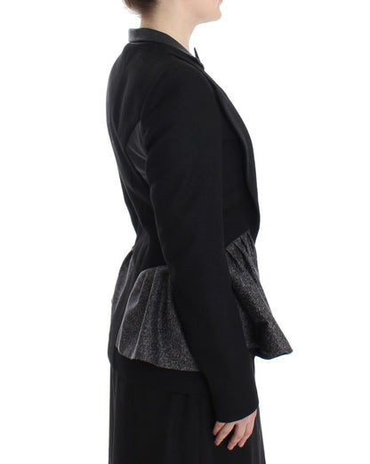 KAALE SUKTAE Schwarzer Kurzblazermantel Bikerjacke