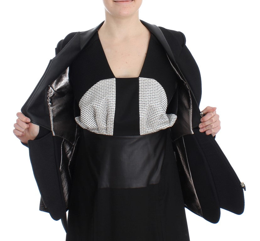 KAALE SUKTAE Schwarzer Kurzblazermantel Bikerjacke