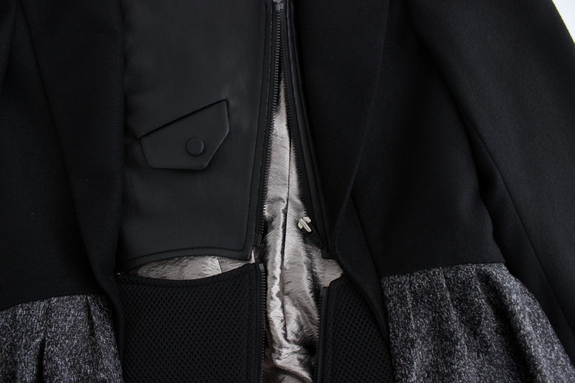 KAALE SUKTAE Schwarzer Kurzblazermantel Bikerjacke