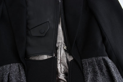 KAALE SUKTAE Schwarzer Kurzblazermantel Bikerjacke