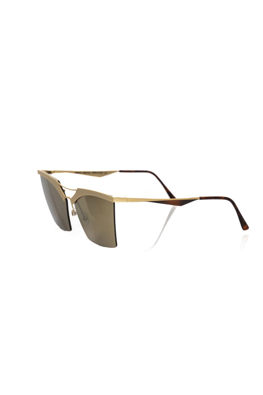 Frankie Morello Damen-Sonnenbrille aus goldfarbener Metallicfaser