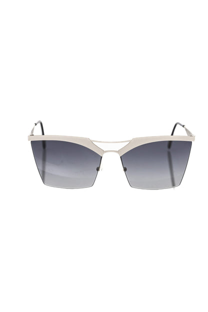 Frankie Morello Silver Metallic Fiber Women Sunglass