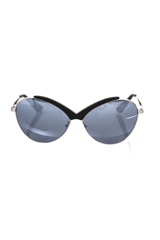 Frankie Morello Damen-Sonnenbrille aus schwarzer Metallicfaser