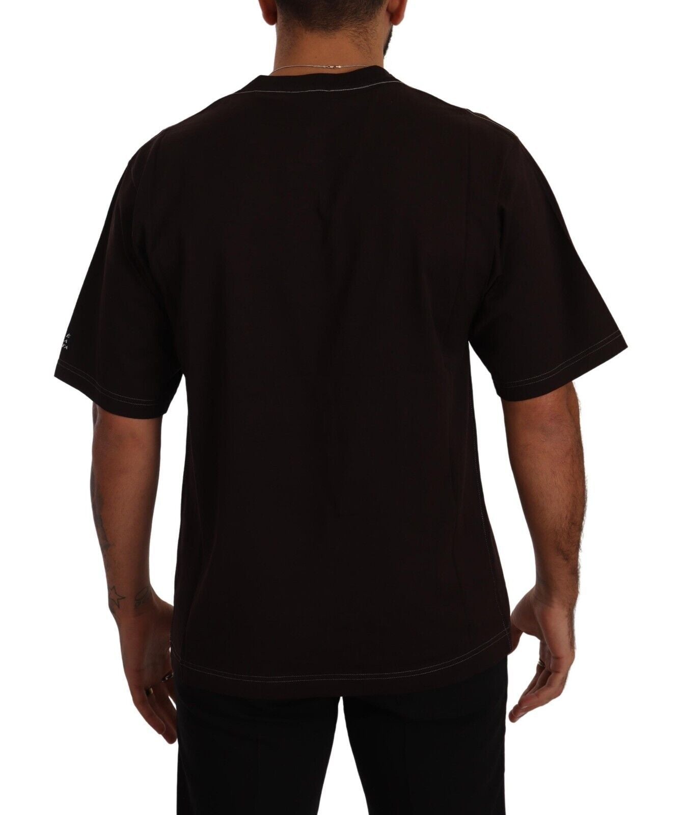 Dolce &amp; Gabbana Bordeauxfarbenes Baumwoll-T-Shirt mit Rundhalsausschnitt und L-Amore-Print