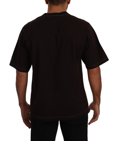 Dolce &amp; Gabbana Bordeauxfarbenes Baumwoll-T-Shirt mit Rundhalsausschnitt und L-Amore-Print