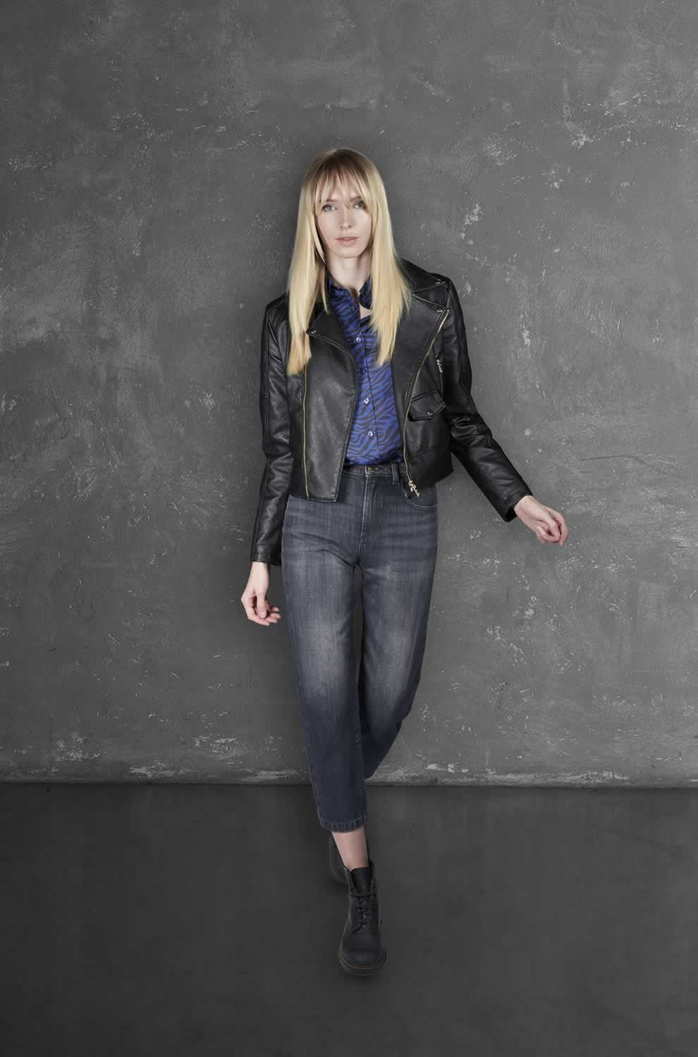 Yes Zee Schwarze Damen-Jeans mit hoher Taille aus Baumwolle
