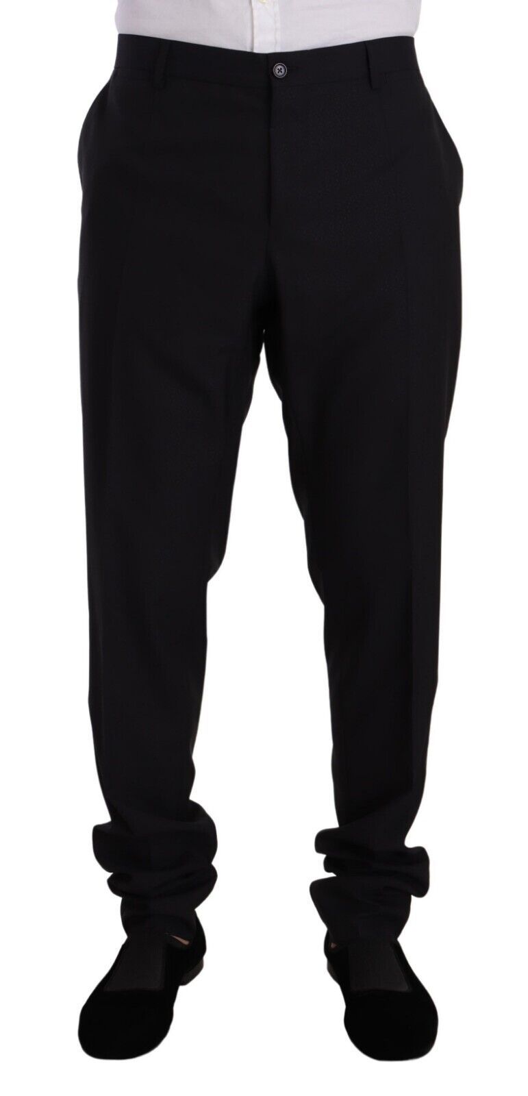 Dolce &amp; Gabbana Blauer GOLDENER einreihiger 2-teiliger Anzug aus Wolle