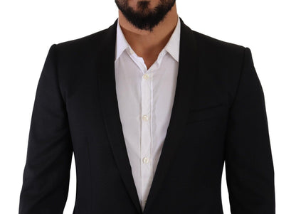 Dolce & Gabbana Black Fantasy GOLD Wool Slim Fit 2 Piece Suit