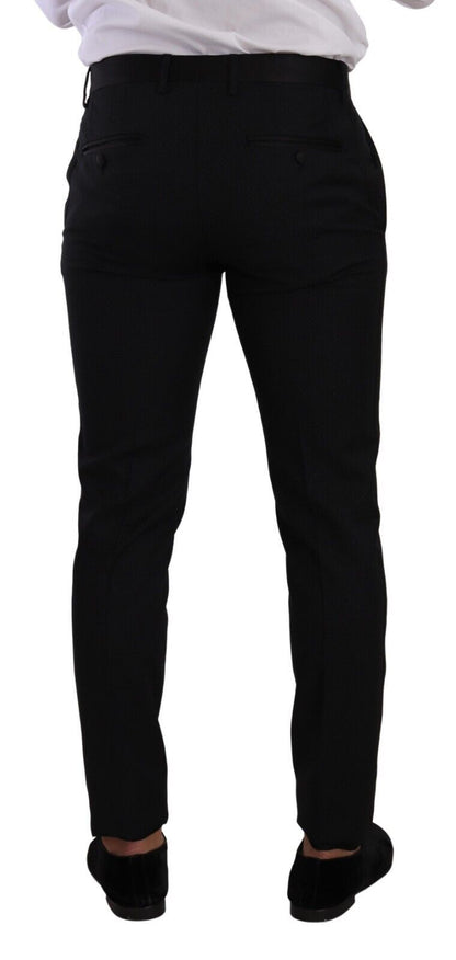 Dolce & Gabbana Black Fantasy GOLD Wool Slim Fit 2 Piece Suit